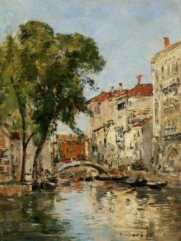 尤金 佈丹 Small Canal in Venice